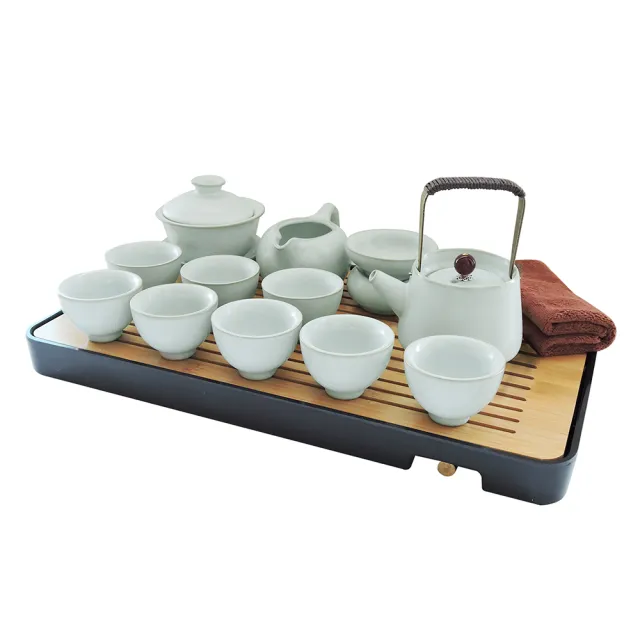 【LIFE SHOP】汝窯功夫茶具組(茶具 旅行泡茶 泡茶茶杯 交換禮物 茶器套裝組)