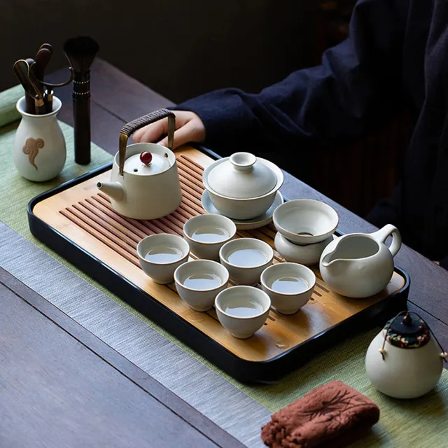 【LIFE SHOP】汝窯功夫茶具組(茶具 旅行泡茶 泡茶茶杯 交換禮物 茶器套裝組)