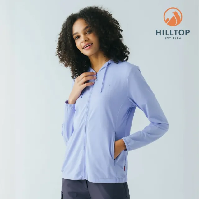 【Hilltop 山頂鳥】Polygiene抗菌吸濕快乾抗UV彈性冷黑外套 女款 薰衣草紫｜PS02XFG9ECJ0