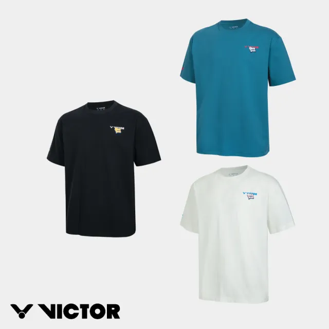 【VICTOR 勝利體育】針織T恤 中性款(T-60032 A/B/C 霜花白/風暴藍/黑)