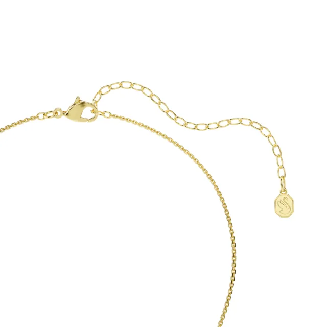 【SWAROVSKI 施華洛世奇】官方直營 Hyperbola 圓形切割鏈墜 白色 鍍金色色調 | 5738248