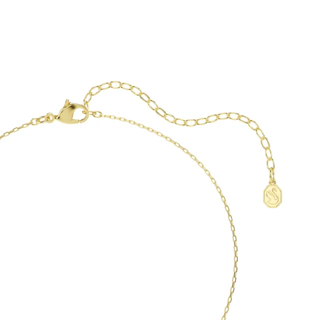 【SWAROVSKI 施華洛世奇】官方直營 Idyllia 愛心鑰匙鏈墜 混合式切割 粉紅色 鍍金色色調 | 5737288