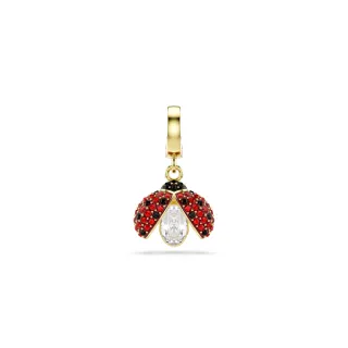 【SWAROVSKI 施華洛世奇】官方直營 Idyllia Charm 瓢蟲 混合式切割 紅色 鍍金色色調 | 5743138