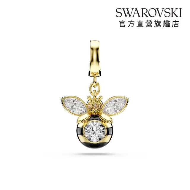 【SWAROVSKI 施華洛世奇】官方直營 Idyllia Charm 蜜蜂混合式切割 漸層色  鍍金色色調 | 5743132