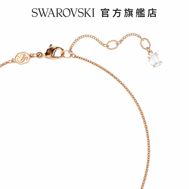 【SWAROVSKI 施華洛世奇】官方直營 Teddy 鏈墜 泰迪熊 黑色 鍍玫瑰金色調 | 5693623