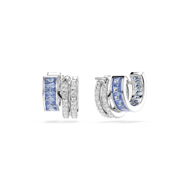 【SWAROVSKI 施華洛世奇】官方直營 Connexus 大圈耳環 混合式切割 藍色 | 5690030