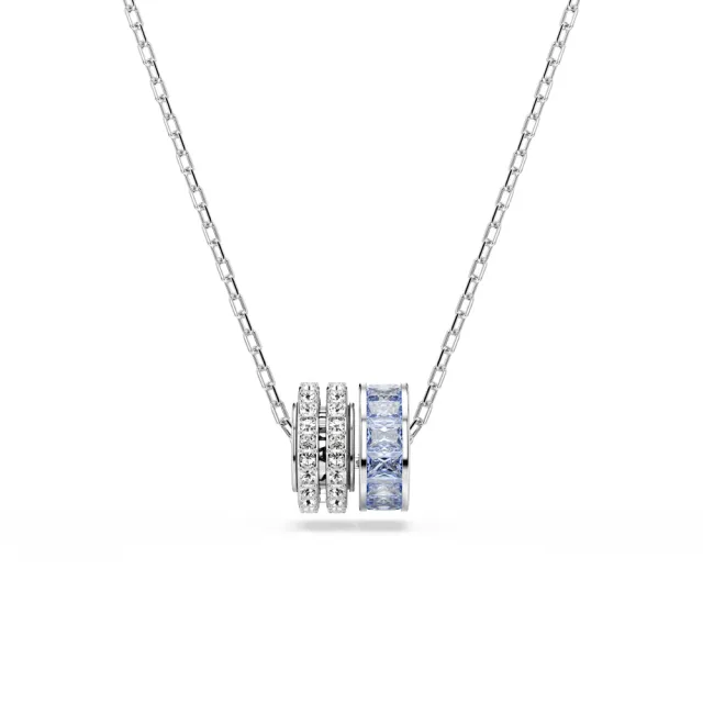 【SWAROVSKI 施華洛世奇】官方直營 Connexus 鏈墜 `Love is around`藍色鍍白金色
