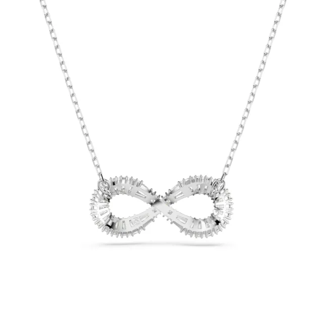 【SWAROVSKI 施華洛世奇】官方直營 Infinity 鏈墜 永恆項鍊 白色 鍍白金色 | 5679434