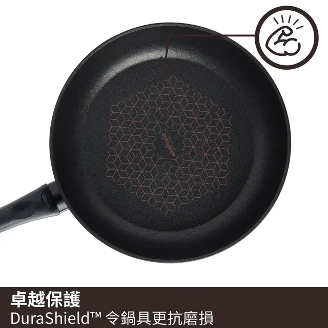 【MEYER 美亞】ESSTEELE意帝斯 智慧感溫手把 鑽石不沾鍋 30cm平底鍋(IH/電磁爐適用)