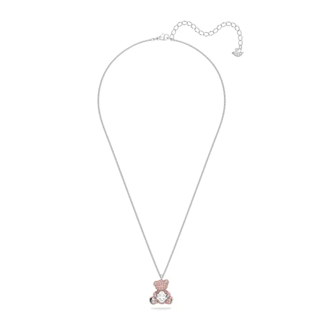 【SWAROVSKI 施華洛世奇】官方直營 Teddy 鏈墜 泰迪熊 粉紅色 鍍白金色 | 5599168