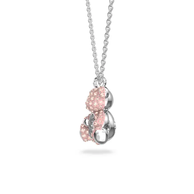 【SWAROVSKI 施華洛世奇】官方直營 Teddy 鏈墜 泰迪熊 粉紅色 鍍白金色 | 5599168