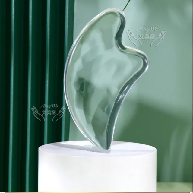 《Amywo艾美窩》按摩水晶刮痧板 按摩刮痧(牛角刮痧板 臉部刮痧板 臉部按摩 刮痧牛角 按摩板)