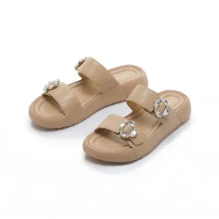 【FAIR LADY】芯太軟 小花飾釦輕量厚底拖鞋(卡其/1G3164 女鞋)