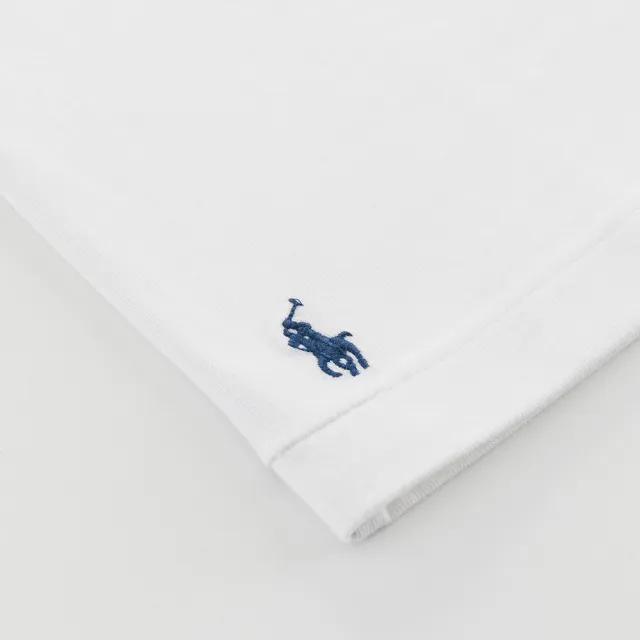 【RALPH LAUREN】印花文字logo及國旗圖案 短袖 T-shirt(深藍/白/紅邊)(L)