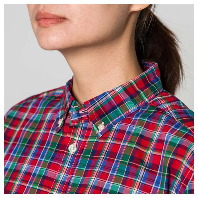 【RALPH LAUREN】小馬logo長袖多色格紋 襯衫(主體紅色)(XL)