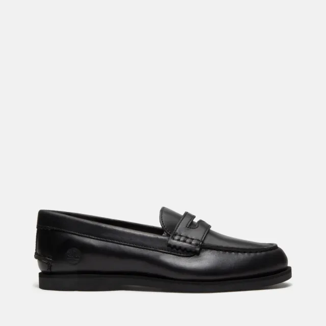【Timberland】女款黑色經典帆船便鞋(A5MXNW02)