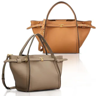 【TOD’S】T Timeless 小牛皮三角磁釦肩背斜背手提三用包(二色/任選)