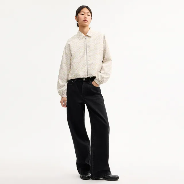 【COACH】蔻馳官方直營 經典SIGNATURE戶外短夾克 外套-粉彩(CDZ99)