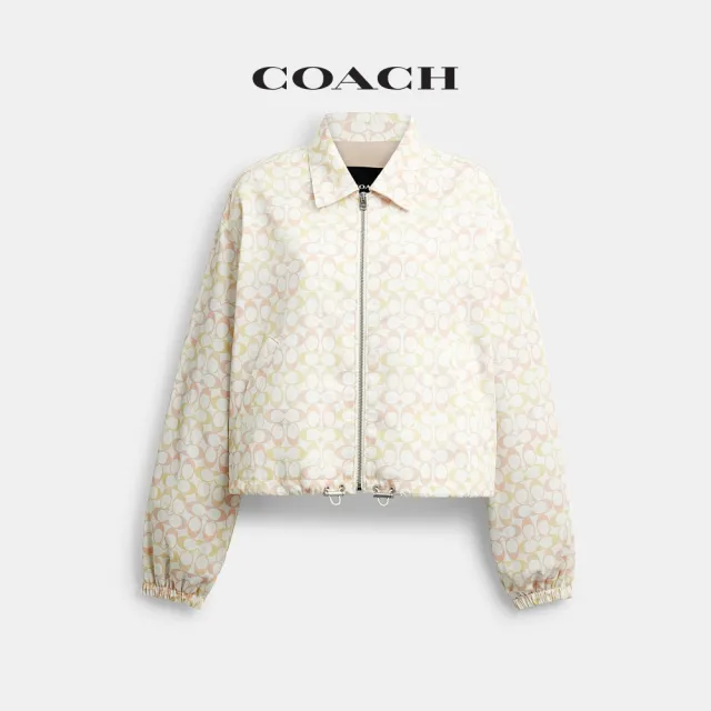 【COACH】蔻馳官方直營 經典SIGNATURE戶外短夾克 外套-粉彩(CDZ99)