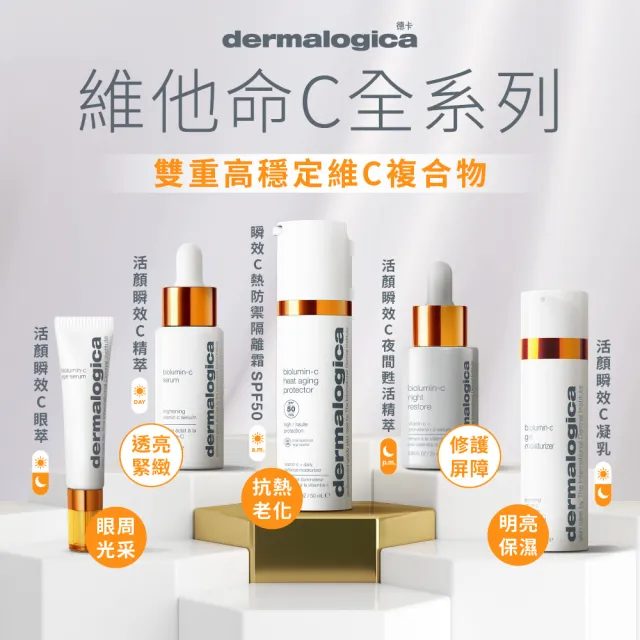 【dermalogica 德卡】活顏瞬效C精萃30ml(超穩定C 早C晚A｜提亮緊緻 抗老 維他命C精華)