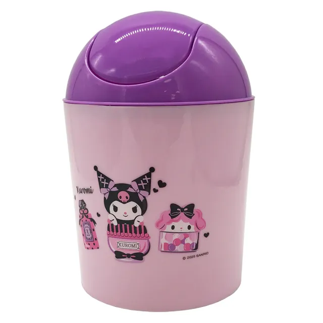 【SANRIO 三麗鷗】酷洛米圓筒垃圾桶超值2件組(2色各1)