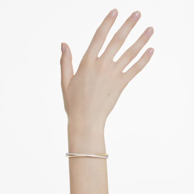 【SWAROVSKI 施華洛世奇】官方直營 Hyperbola 手鐲 圓形切割 白色 多種金屬潤飾