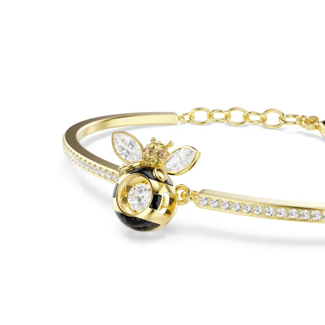 【SWAROVSKI 施華洛世奇】官方直營 Idyllia 手鐲 混合式切割 蜜蜂 漸層色 鍍金色色調 | 5742679