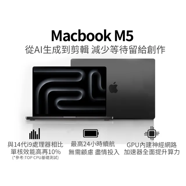 【Apple】MacBook Pro 14吋 M5晶片 10核心CPU 10核心GPU 32G 1TB SSD