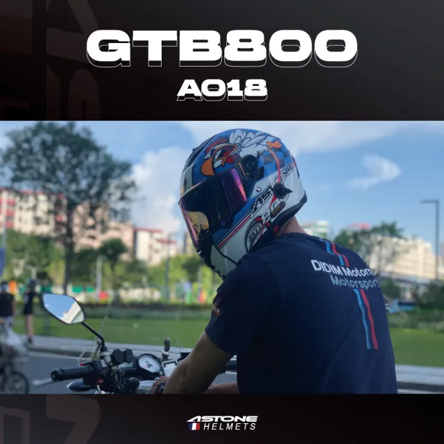 【ASTONE】官方直營-GTB800 AO18 全罩式安全帽(平黑/白 紅/黑 橙黃/黑白 藍/白)