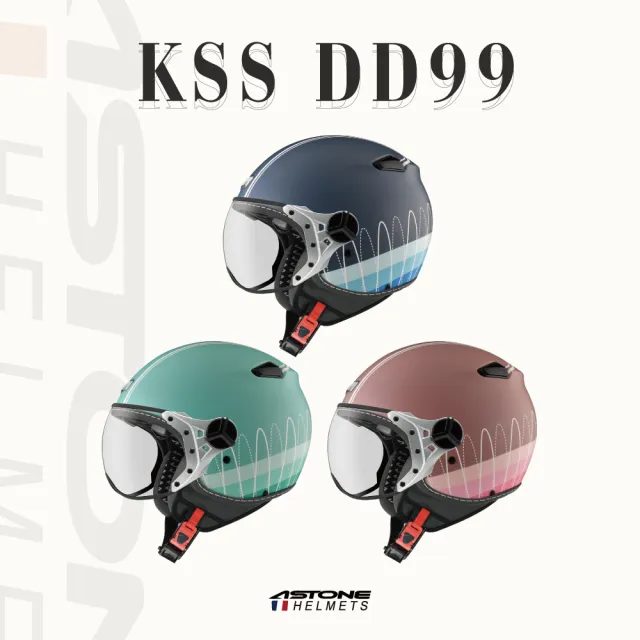 【ASTONE】官方直營-KSSDD99 3/4 半罩復古安全帽 飛行帽 造型鏡片(平淺綠/綠 平灰藍/藍 平櫻粉/粉紅)