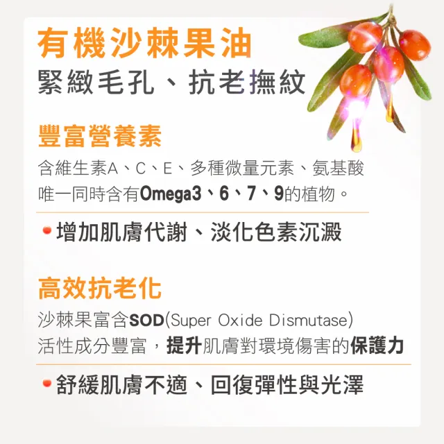 【cosnature 德國植萃】沙棘抗老緊緻精華霜 30ml(天然認證 緊緻毛孔 淡化細紋 保濕 修復)
