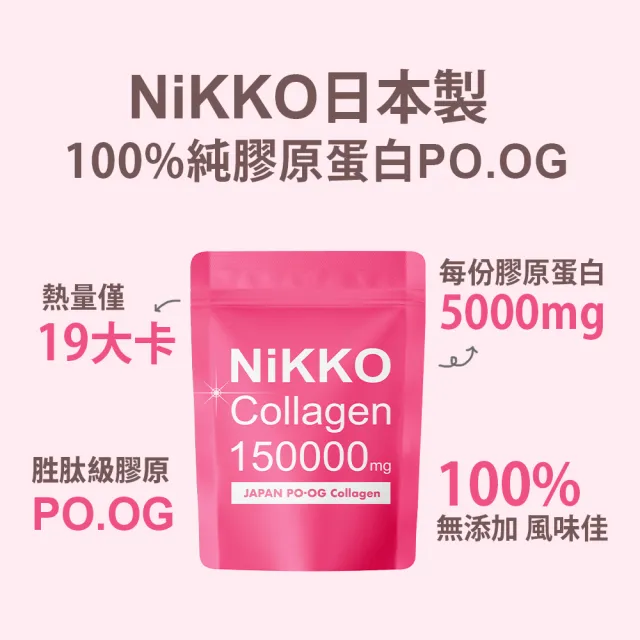 【Shanlishu 山立樹】NiKKO純膠原蛋白胜粉PO.OG 30日份 日本製(150gx2袋 無雌激素/小分子高吸收速攻型)