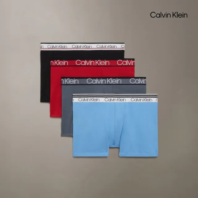 【CALVIN KLEIN】官方旗艦館CK 棉質彈性平口內褲 4 件組_拚色