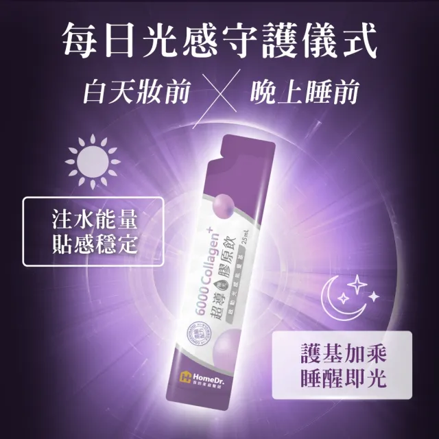 【Home Dr.】超導極光膠原飲x3盒(25ml/包  10包X3盒  6000mg Nippi膠原+野櫻莓+玻尿酸+Q10 啟動能量光感)