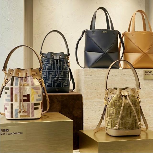 【LOEWE 羅威】Puzzle Fold 迷你 可折疊切線小牛皮拼圖包 托特包-多色可選