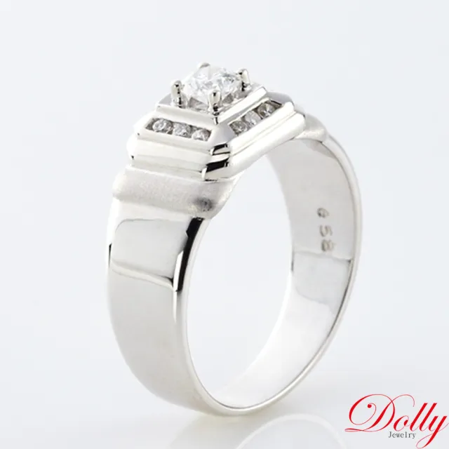 【DOLLY】天然鑽石 0.30克拉完美車工求婚男戒-009(高級訂製珠寶 奢華質感 浪漫送禮)