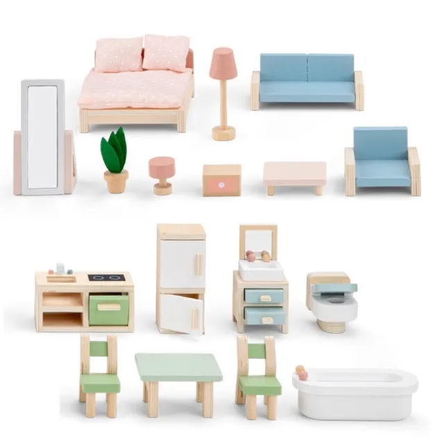【New Classic Toys】甜心女孩木製娃娃屋 (含21件傢俱)  - 家家酒玩具 / 角色扮演玩具