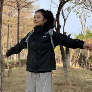 【The North Face】北面女款黑色DRYVENT防水連帽衝鋒衣｜8KDAJK3 外套