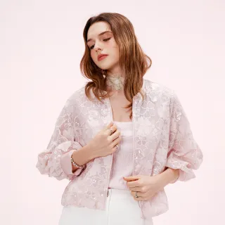 【KERAIA 克萊亞】撫花奇緣亮片繡花外套