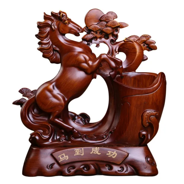 超微米 馬到成功筆筒 創意時尚 桌面擺件 復古簡約 高檔有格調 可送老師 祝福擺飾