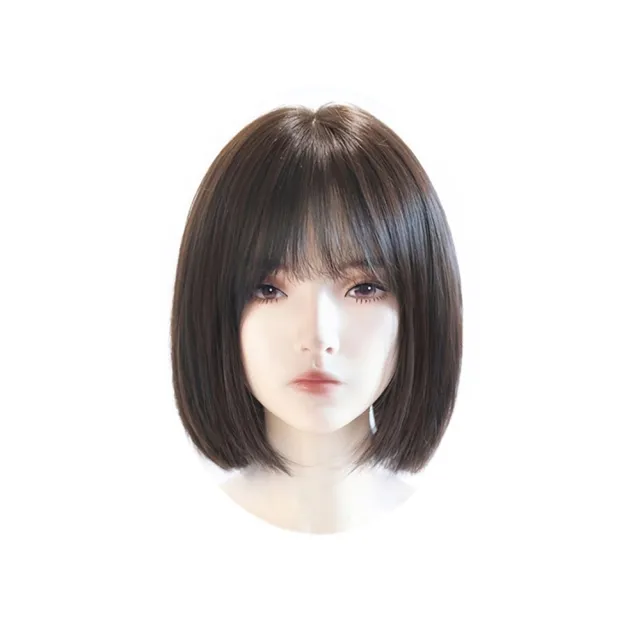 【巴黎精品】真髮短髮整頂假髮透氣輕量免打理假髮隱形增髮(初戀甜美波波頭女假髮n1ky52)