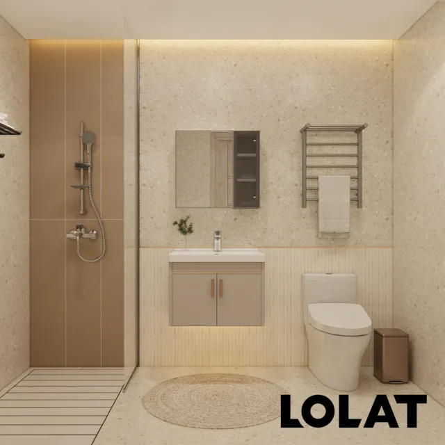 【LOLAT 羅力】官方直營 鋁合金60公分置物收納鏡櫃/茶色透視玻璃(MA501/MA501-KG-含基本安裝費)