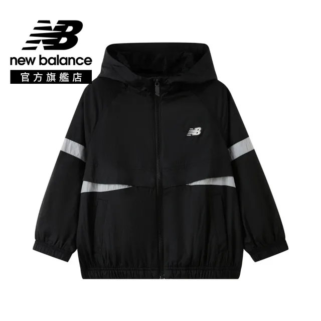 【NEW BALANCE】NB 童裝 連帽防風外套_男童/女童_水藍/黑色_7AG2611WBK_7AG2611WLBL