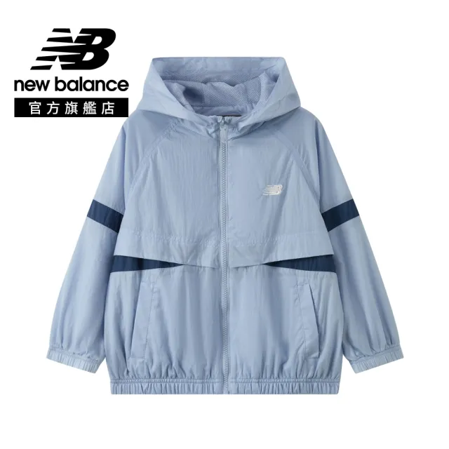 【NEW BALANCE】NB 童裝 連帽防風外套_男童/女童_水藍/黑色_7AG2611WBK_7AG2611WLBL