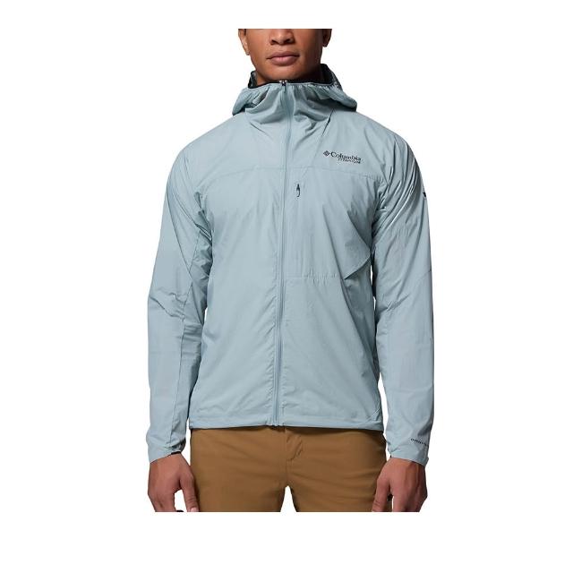 【Columbia 哥倫比亞】男款-超防曬UPF50防潑水外套-Khyex Pro™ Wind Jacket-霧綠色(UWE48230MG/KS)