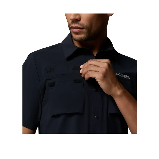 【Columbia 哥倫比亞】男款-防曬UPF50快排短袖襯衫-Silver Ridge™ Elite SS Woven-黑色(UAE85880BK/KS)