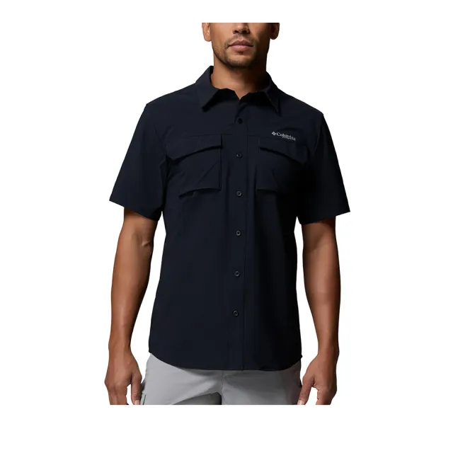 【Columbia 哥倫比亞】男款-防曬UPF50快排短袖襯衫-Silver Ridge™ Elite SS Woven-黑色(UAE85880BK/KS)