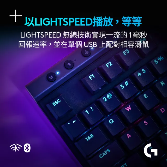 【Logitech G】G515 TKL輕薄無線機械式電競鍵盤(黑色)