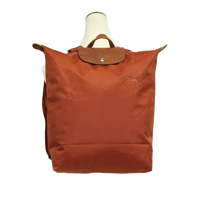 【LONGCHAMP】Le Pliage M 再生帆布中型折疊後背包(栗子色)
