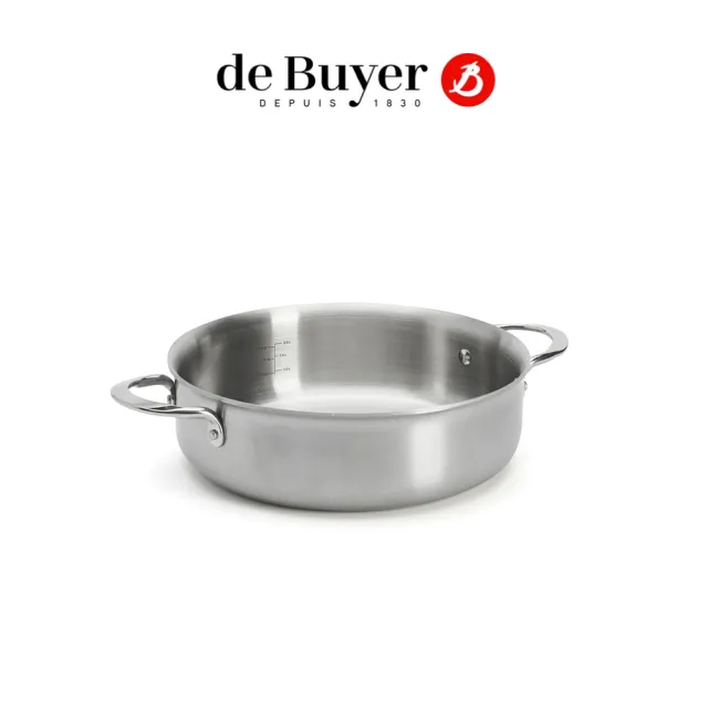 【de Buyer 畢耶】Alchimy系列 3層複合不鏽鋼雙耳主廚鍋24cm-適用IH爐(不含鍋蓋)